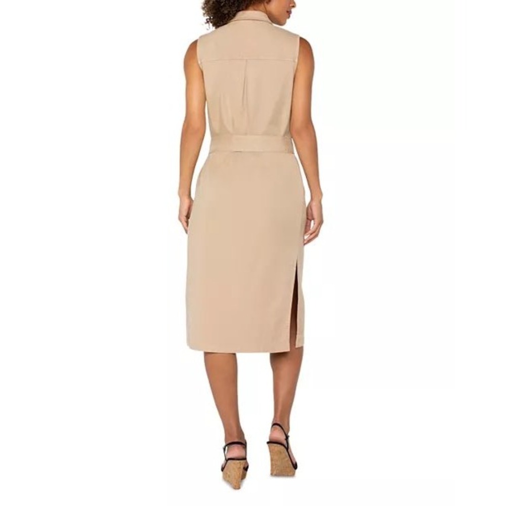 NWT Liverpool Tan Sleeveless‎ Shirtdress / Size Large / Perfect for Summer! - Picture 3 of 5